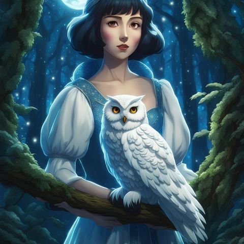 white owl in forest